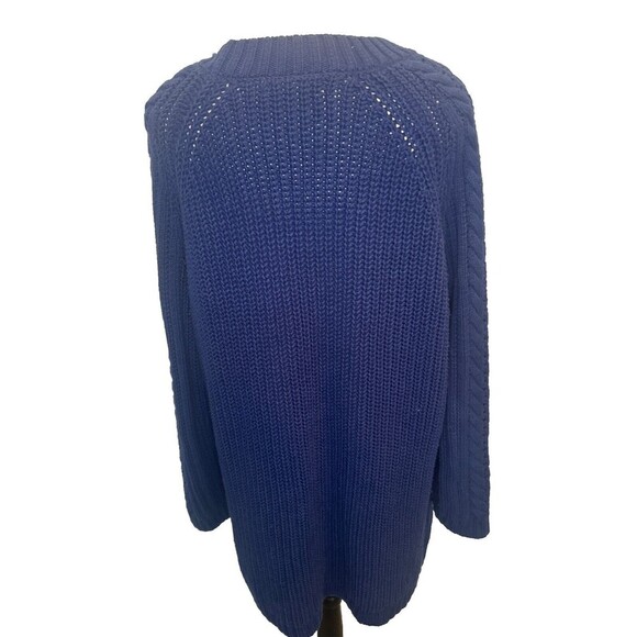 Woman Within Navy BLUE Long Sleeve Crew Neck Sweater Lagenlook Plus 18/20 - Picture 4 of 10